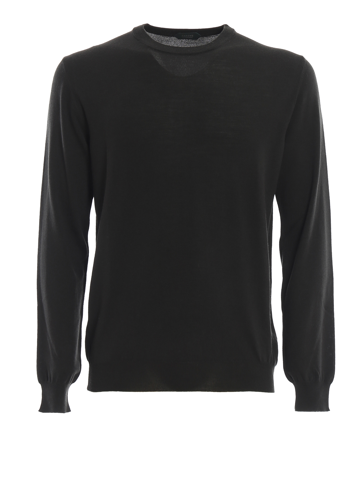 Zanone Charcoal Combed Wool Jumper In Negro