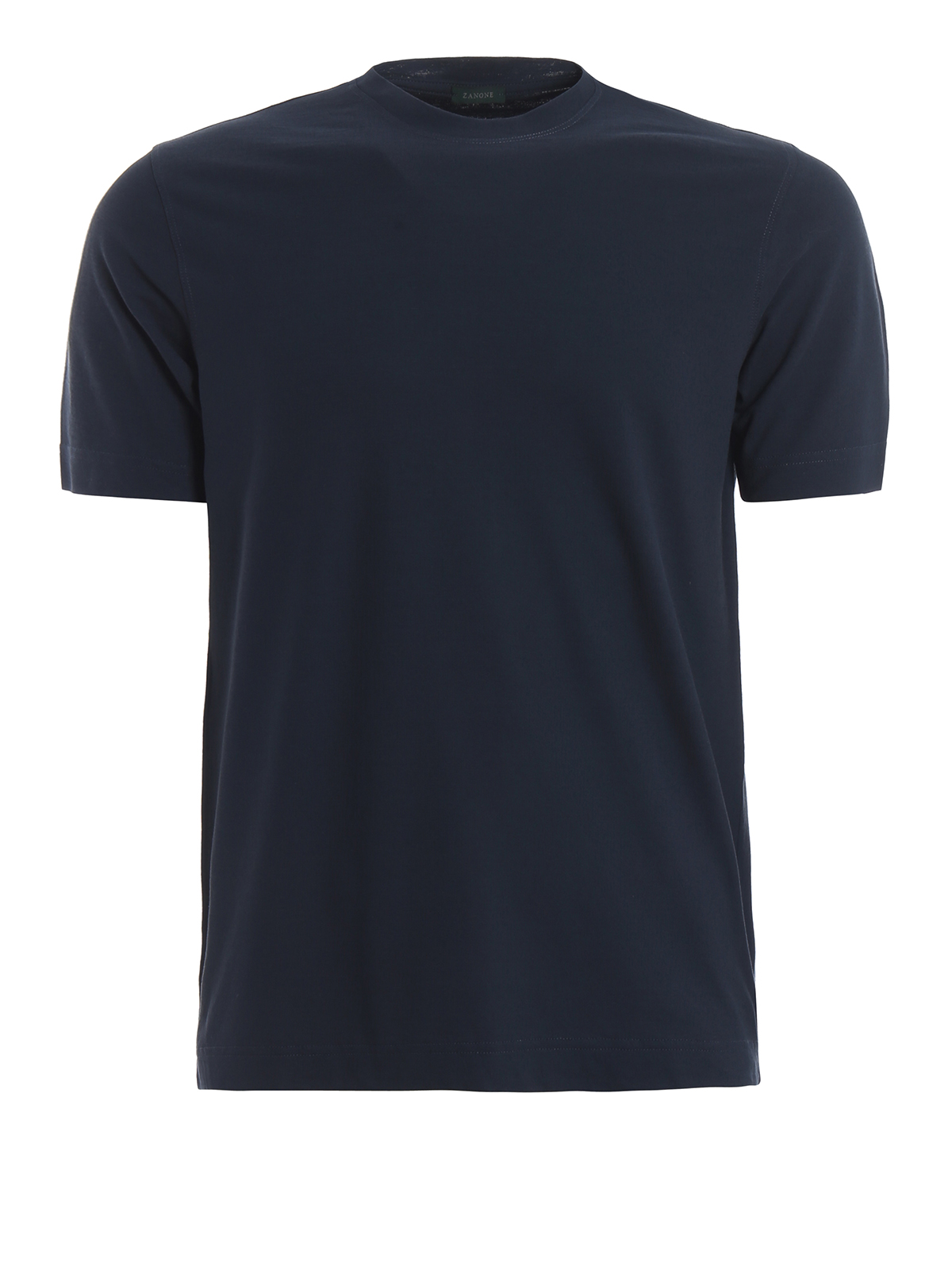 Zanone Blue Crew Neck T-shirt In Dark Blue