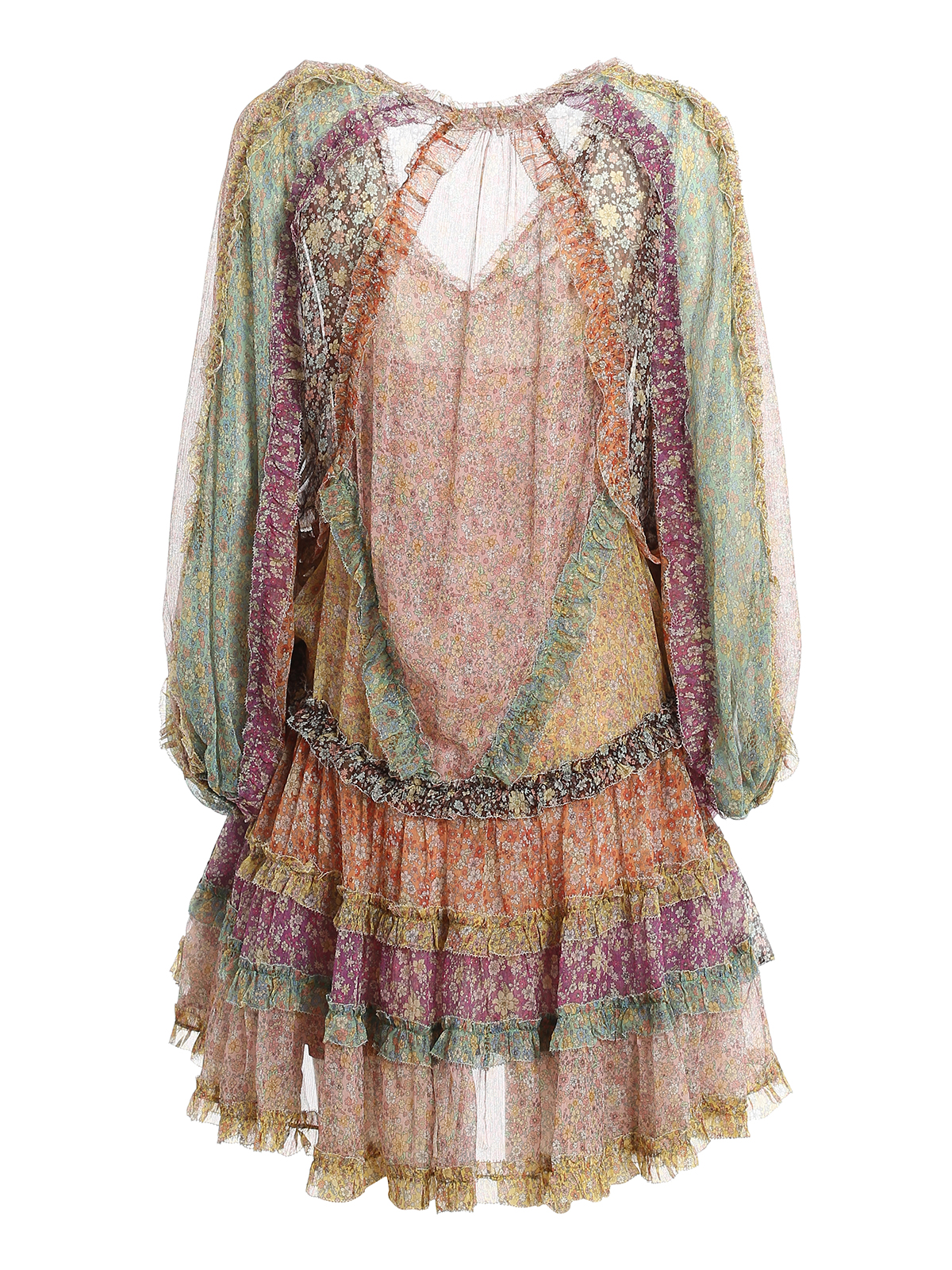 zimmermann carnaby floral-print linen mini dress ZIMMERMANN Carnaby Floral-Print V-Neck Linen Mini Dress