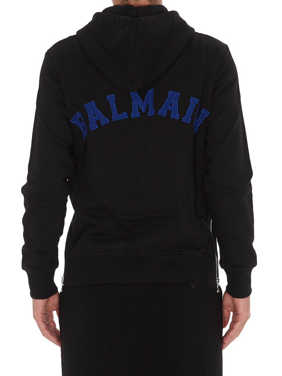 Balmain Zipped cotton hoodie - Black - Men | UH13643I377ECD