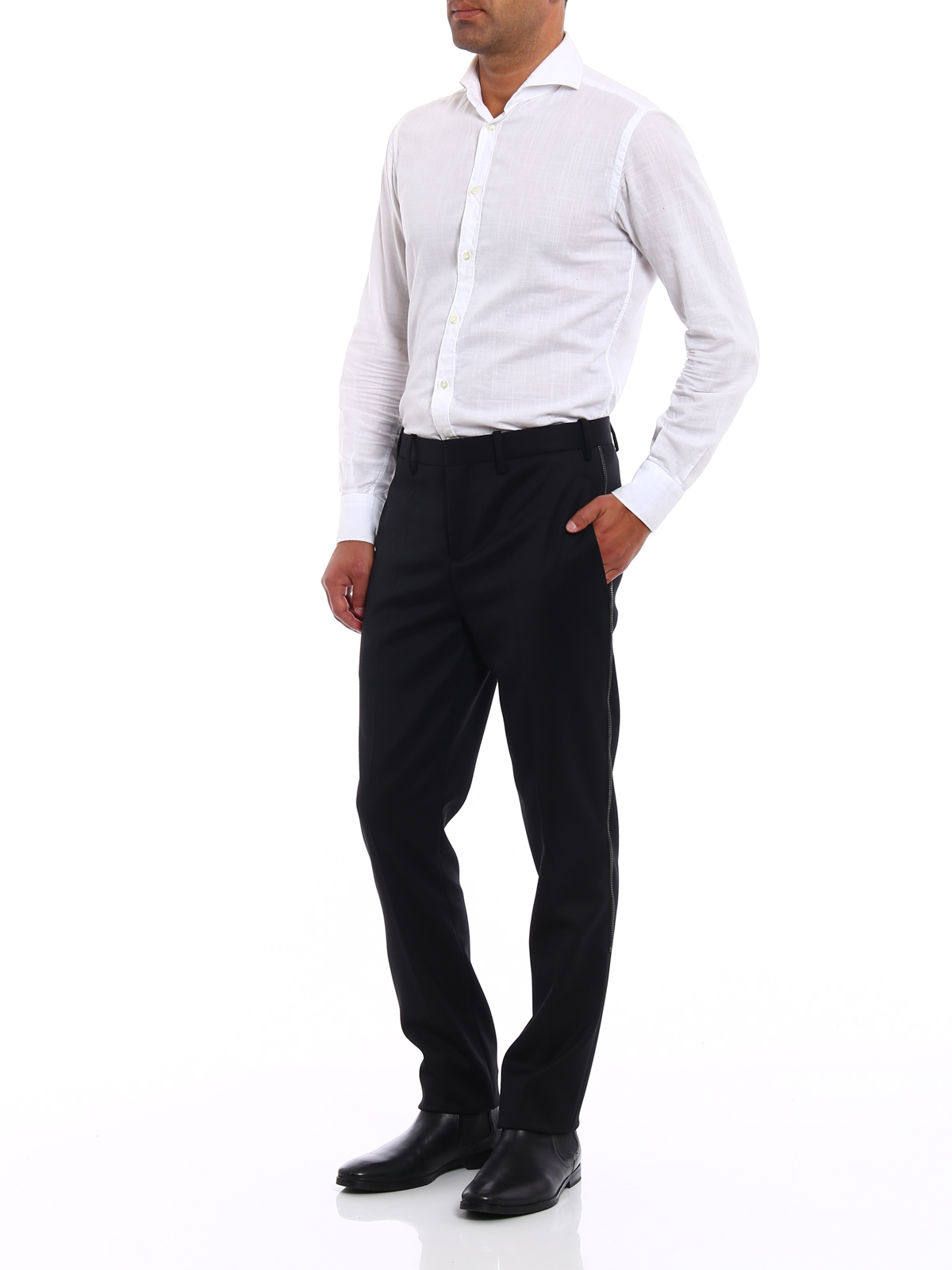 Neil Barrett Zipped wool super skinny trousers - Men|BPA433F06301